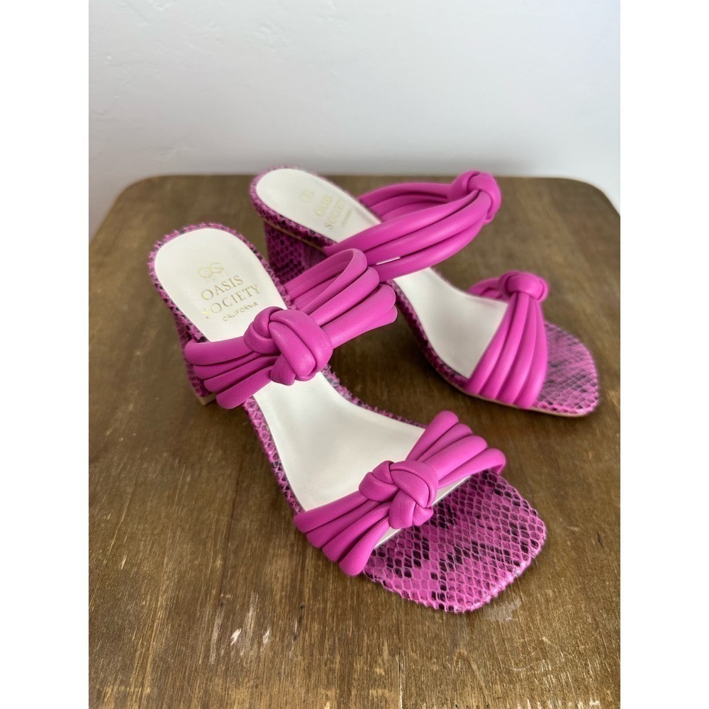 EUC oasis society RAQUEL STRAPPY KNOT HEEL FUCHSIA size 6